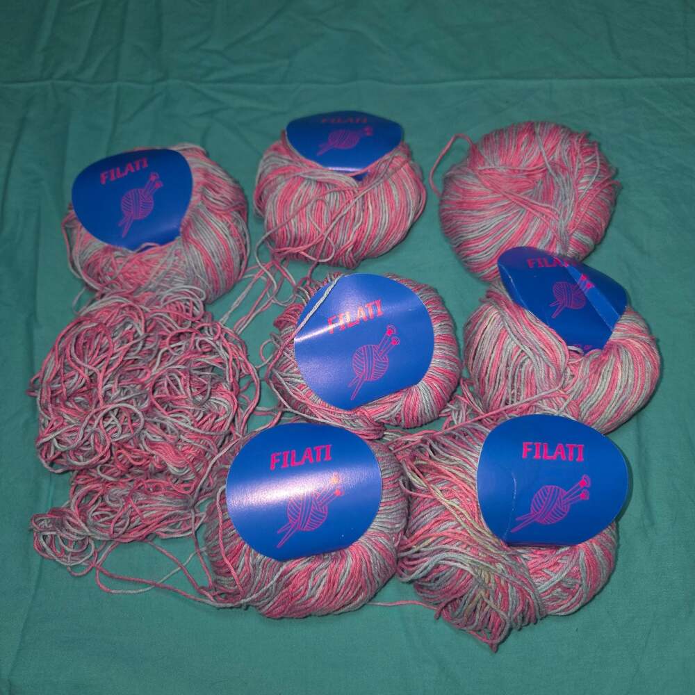 SIA Filati Sailor 100% Cotton Variegated Knitting Yarn (Pink and Blue)